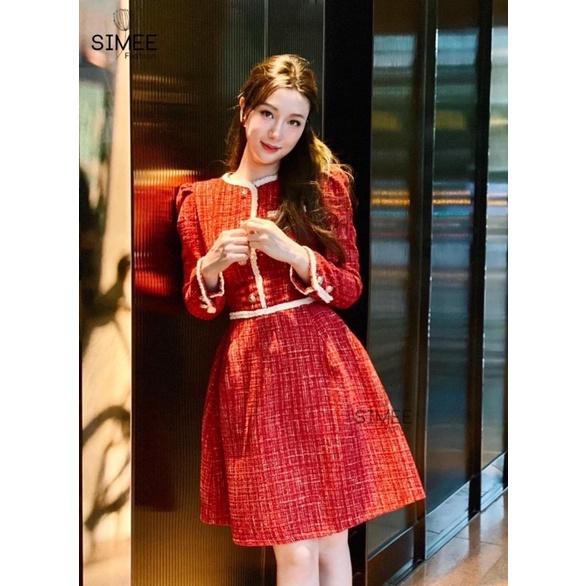Hot dress !!!!!!!Váy dạ viền tuyết cao cấp Simee thiết kế*** sự kiện tiệc tùng kỷ yếu