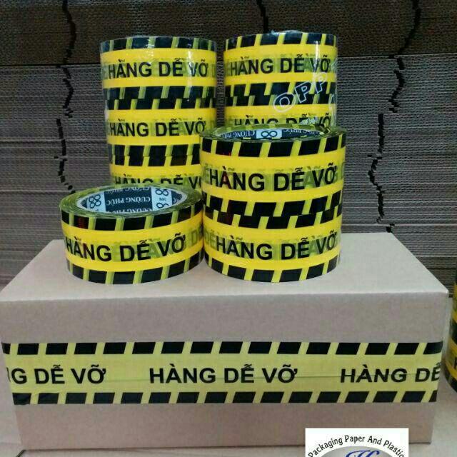 Băng Keo Hàng Dễ Vỡ - Băng dính đóng hàng niêm phong hàng hóa, tránh bể vỡ hàng hóa bên trong