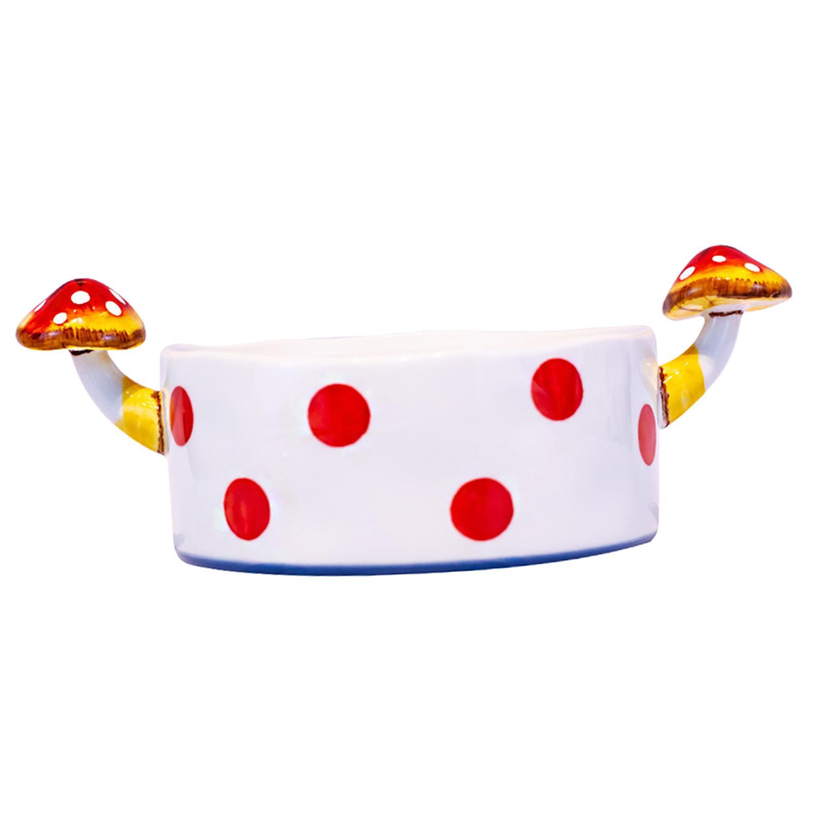 2pcs Mushroom Dinnerware Round Plate & Bowl Microwave Safe Salad Fruit