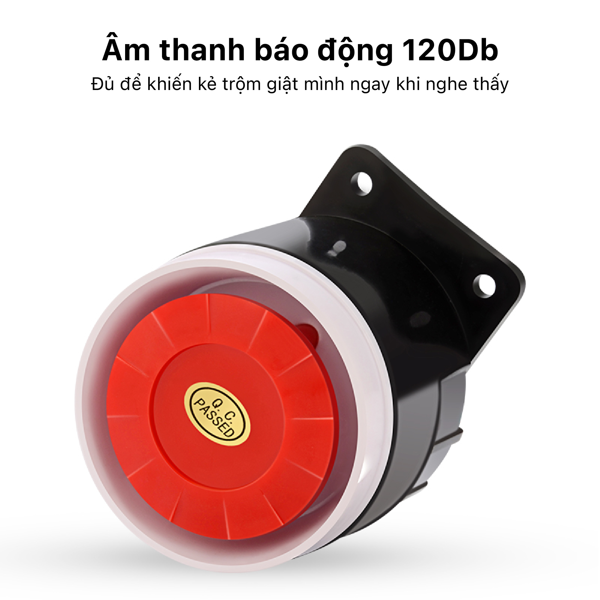 Còi hú báo động chống trộm 12V PINGRON PR-S01 - Âm thanh báo động 120Db, jack kết nối 3.5mm, phù hợp nhiều loại trung tâm