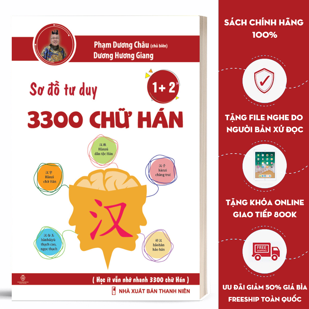 Sách - Sơ Đồ Tư Duy 3300 Chữ Hán tập 12 - Học Từ Vựng Tiếng Trung Qua Hình Ảnh Và Sơ Đồ - Hack Não Chữ Hán - Phạm Dương Châu