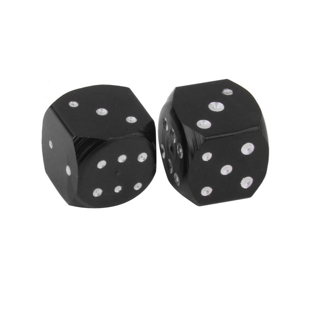 2Pcs Valve Motorcycle Car Tire Valve Metal Dice Black