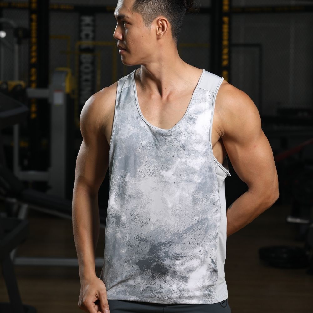 Áo ba lỗ tank top xẻ tà nam Simple Basic, thấm hút mồ hôi, co giãn tốt, thích hợp cho các môn thể thao như gym, nhiều màu lựa chọn