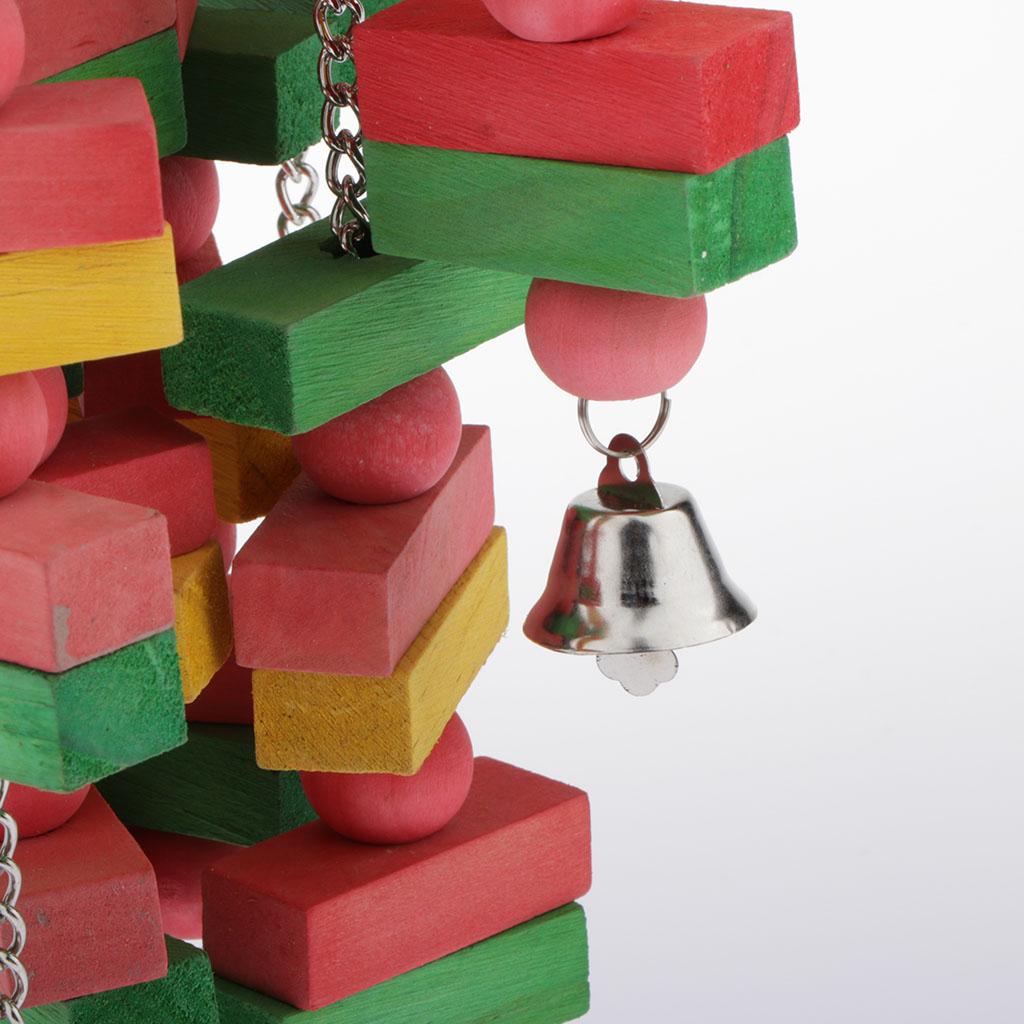 Pet Parrot Chew Birds Swing Wooden Blocks Toys For Small Medium Large Birds