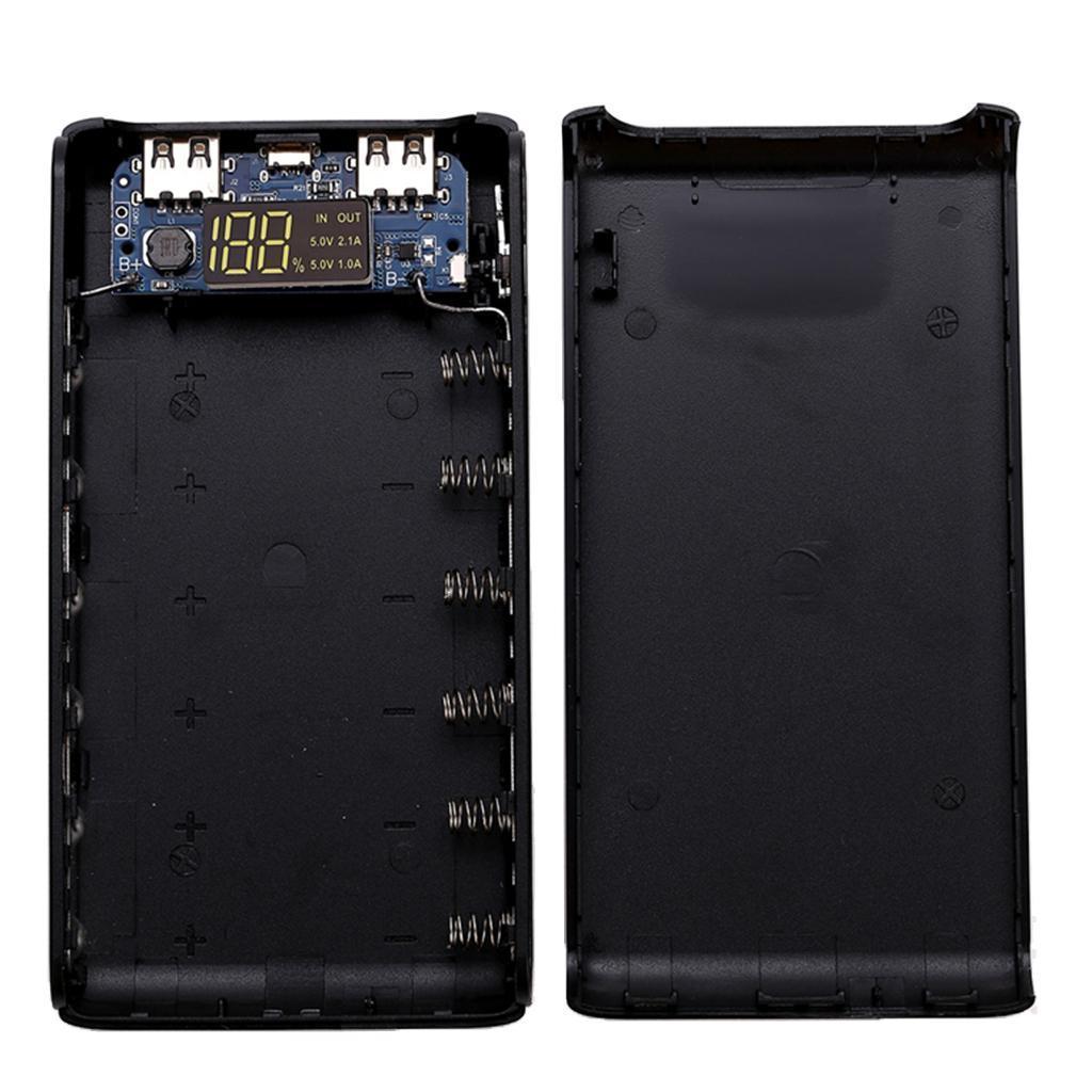 2 Pcs 5V 2A USB 6X 18650 Power Bank Case Battery Charger DIY Box For Phones