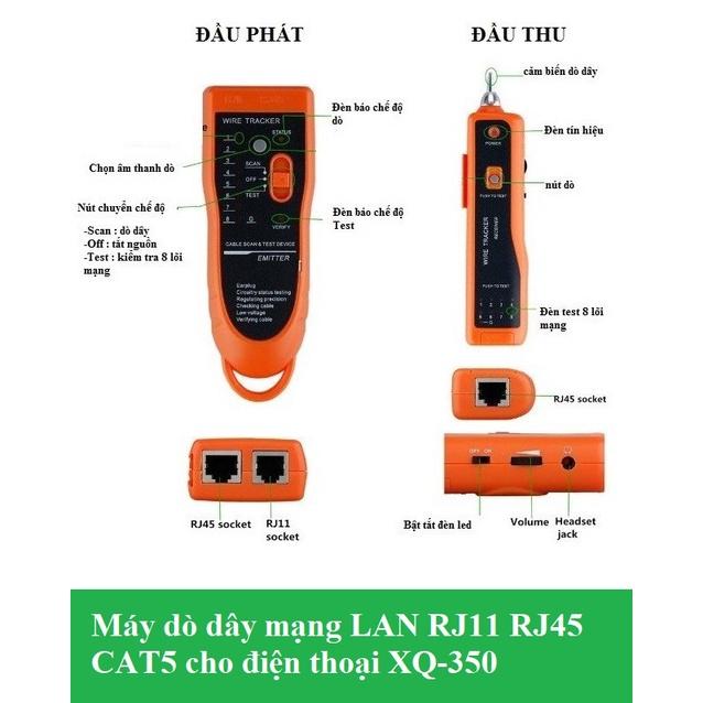 Thiết Bị Kiểm Tra Mạng LAN Ethernet XQ-350 Tặng 20 hạt mạng