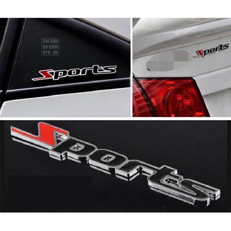 Decal Tem Chữ Kim Loại Sport Dán Trang Trí ô Tô MS-35