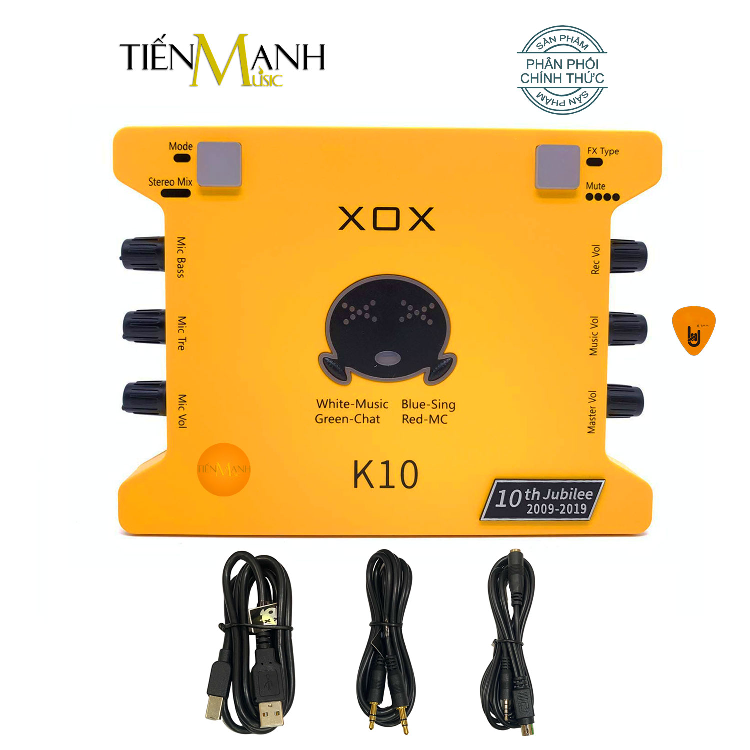 SoundCard XOX K10 Bộ Thu Âm Thanh, Livestream, Hát Karaoke Sound Card Audio Interface - Kèm Móng Gẩy DreamMaker