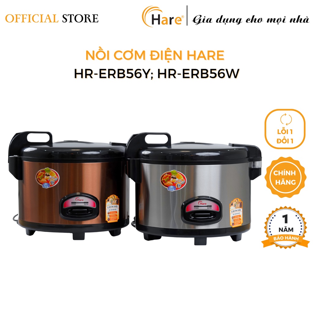 Nồi cơm điện HR-ERB56 (5.6L) -hàng chính hãng thương hiệu Hare - bảo hành 12 tháng