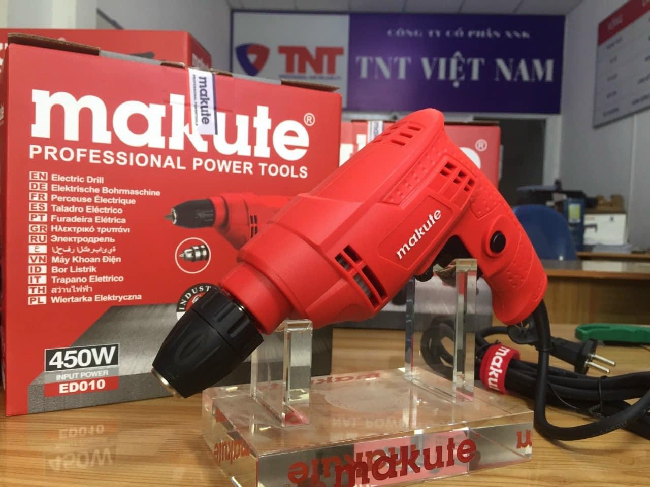 MÁY KHOAN ĐIỆN 450W 10MM MAKUTE ED010 RED- HÀNG CHÍNH HÃNG