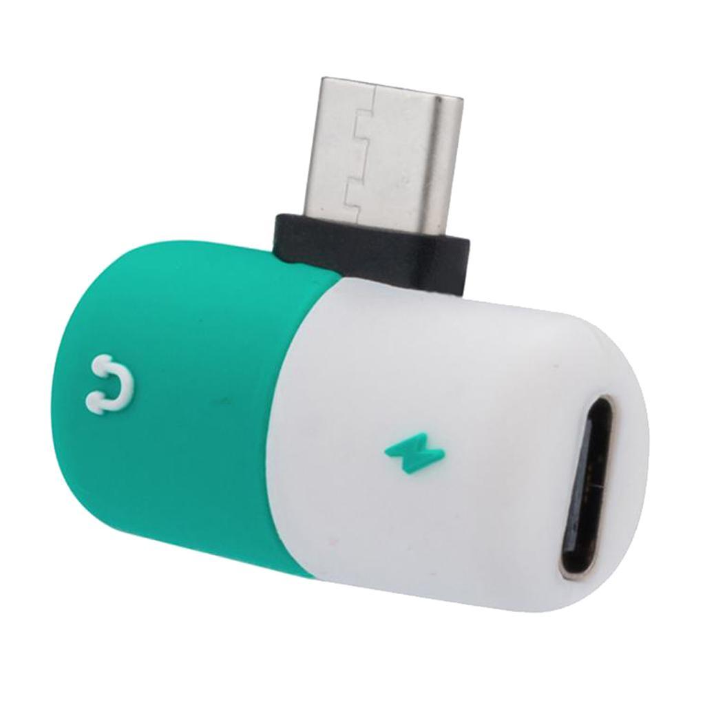 USB C type-c Headphone Audio & Charger Adapter Splitter