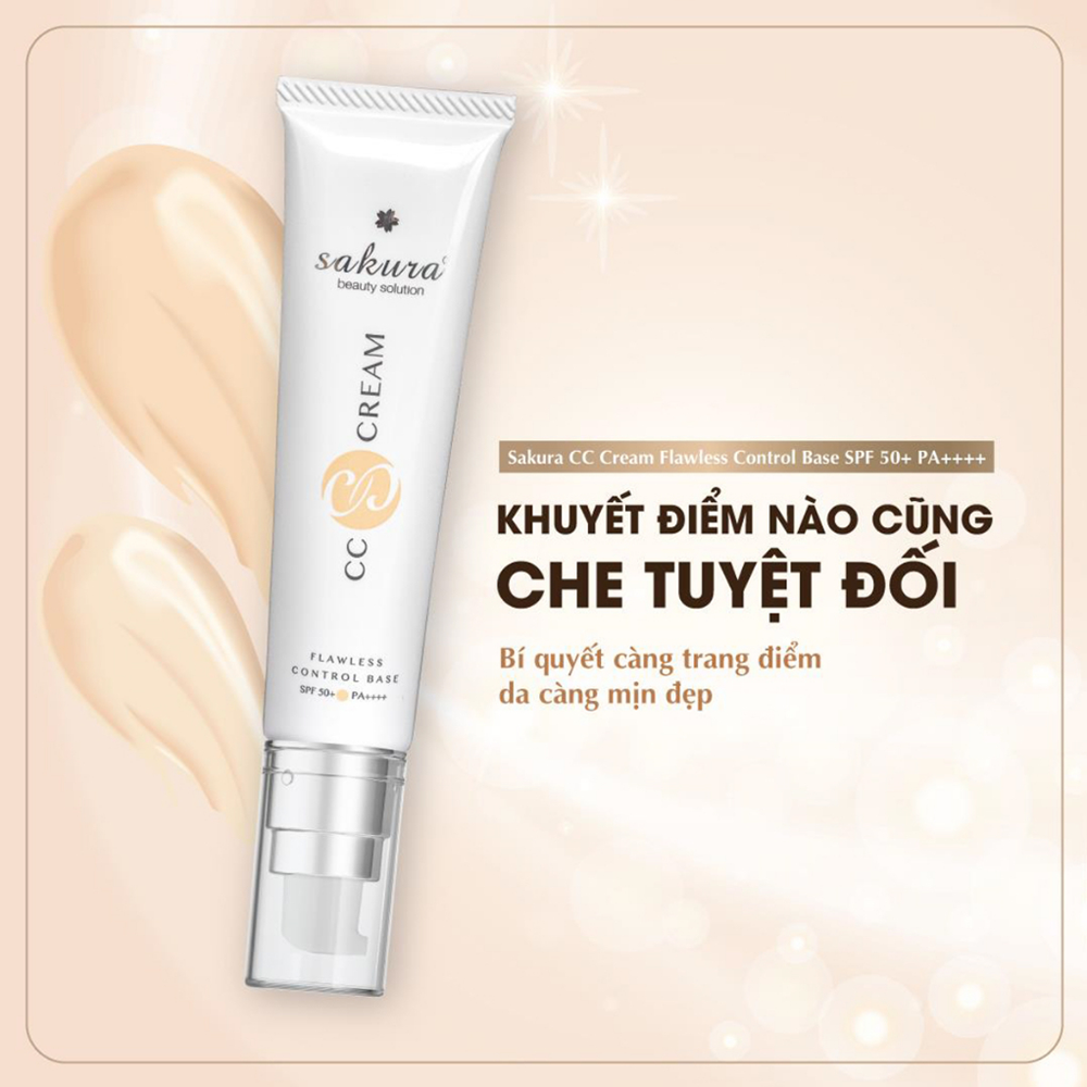 Kem trang điểm đa năng Sakura CC Cream Flawless Control Base SPF50+ PA++++ 40ml