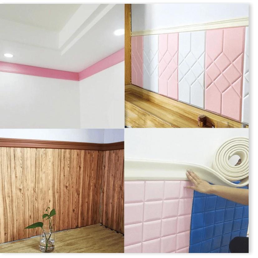 Nẹp viền cao su giả khung gỗ dùng Tranh, góc tường bản 6cm Trắng 5 Mét
