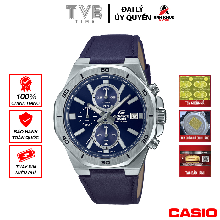 Đồng hồ nam dây da Casio Edifice chính hãng EFV-640L-2AVUDF