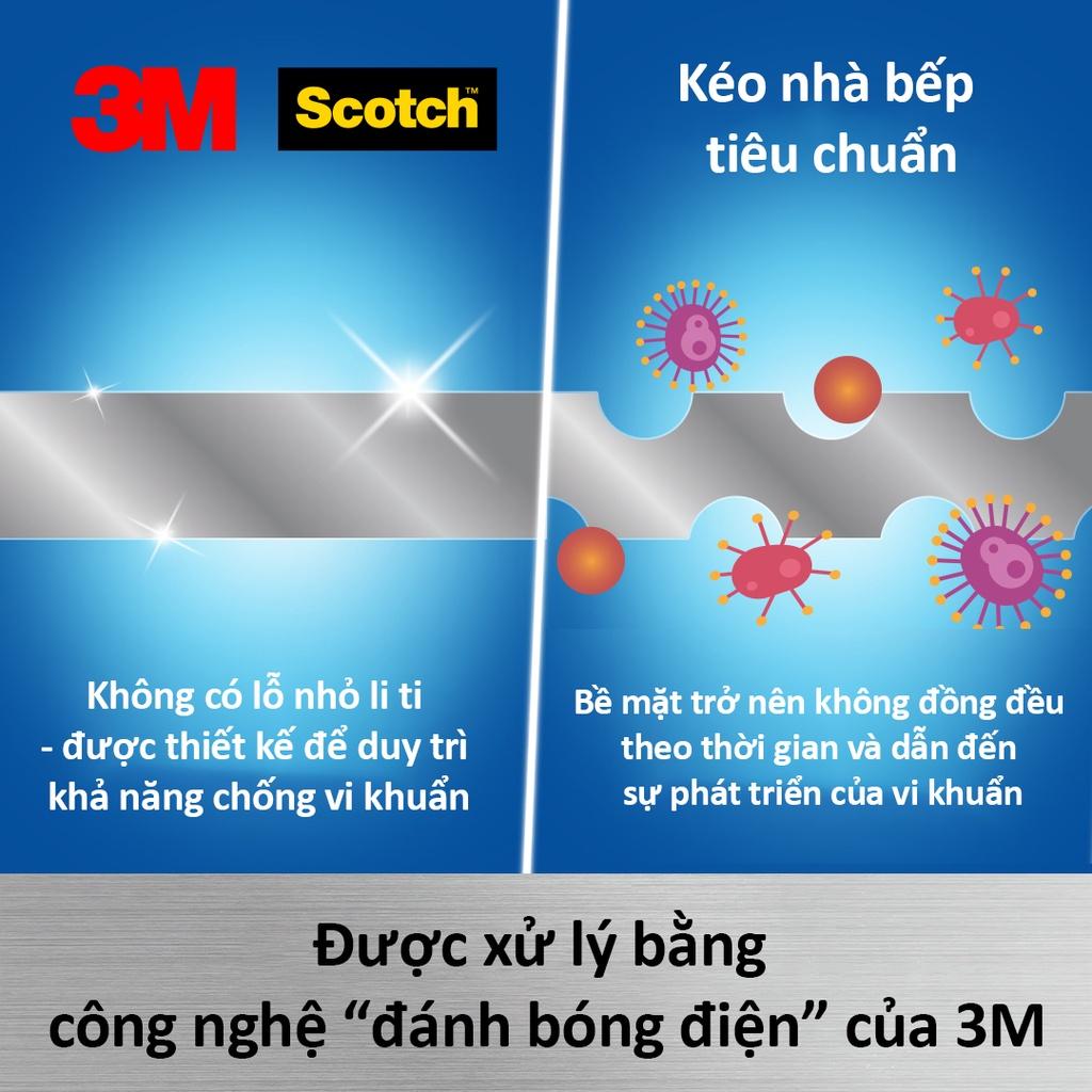 Kéo nhà bếp Scotch 3M tay cầm màu đen không thể tháo rời, lưỡi kéo sắc bén, chống gỉ sét, kháng khuẩn HKS38, Black/Green