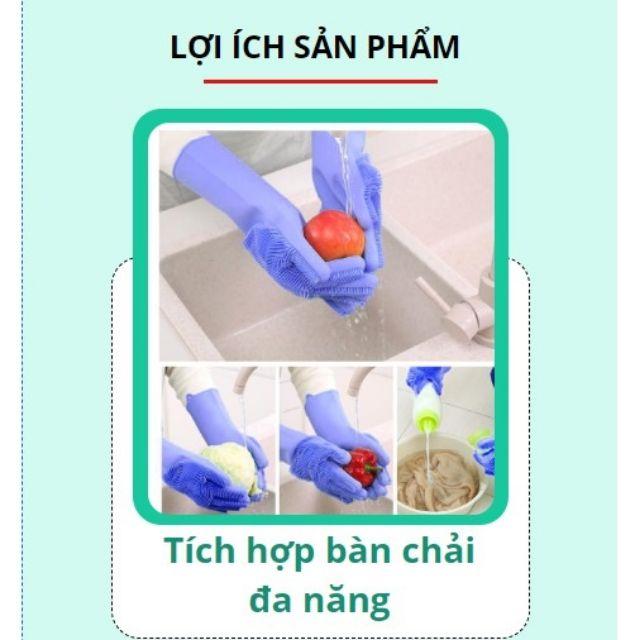 Combo 2 Găng tay rửa chén bát Silicon mềm mại