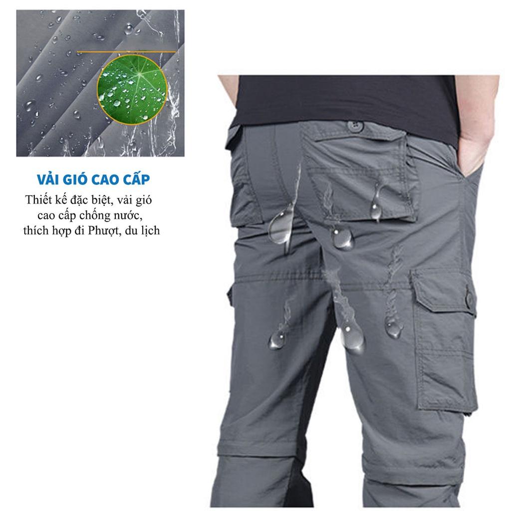 Quần Thể Thao Tháo Ống Jogger Nam US ARMY Vải Gió, Dáng Thể Thao, Bo Ống Trẻ Trung, Lưng Chun Thoải Mái Hàng Chính Hãng