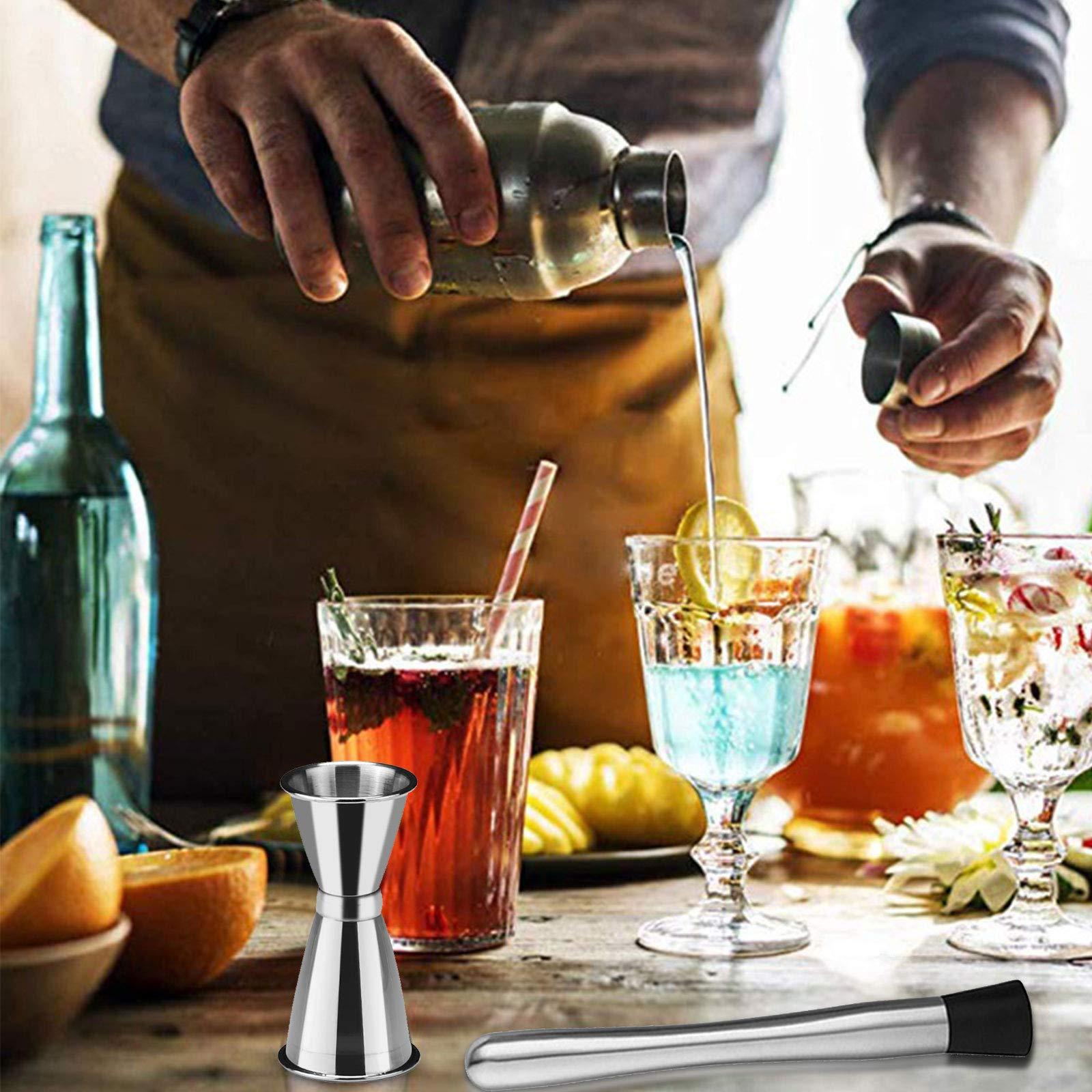 Bình lắc cocktail, Bộ dụng cụ lắc cocktail bằng thép không gỉ, Bộ dụng cụ lắc cocktail Bartender chuyên nghiệp, Bộ bình lắc cocktail 7 món, Quà tặng sinh nhật