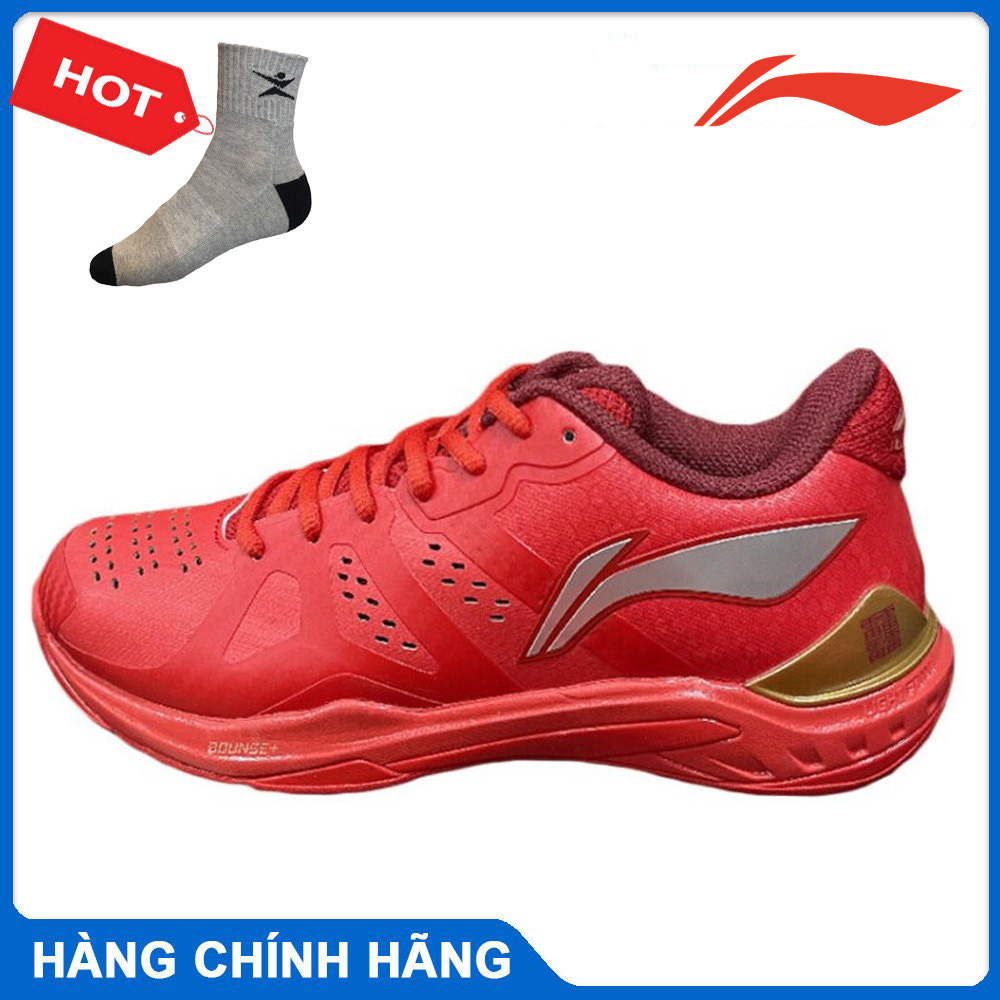 Giày cầu lông chính hãng Li-ning AYAR033-1 giày thể thao nam siêu hot màu đỏ