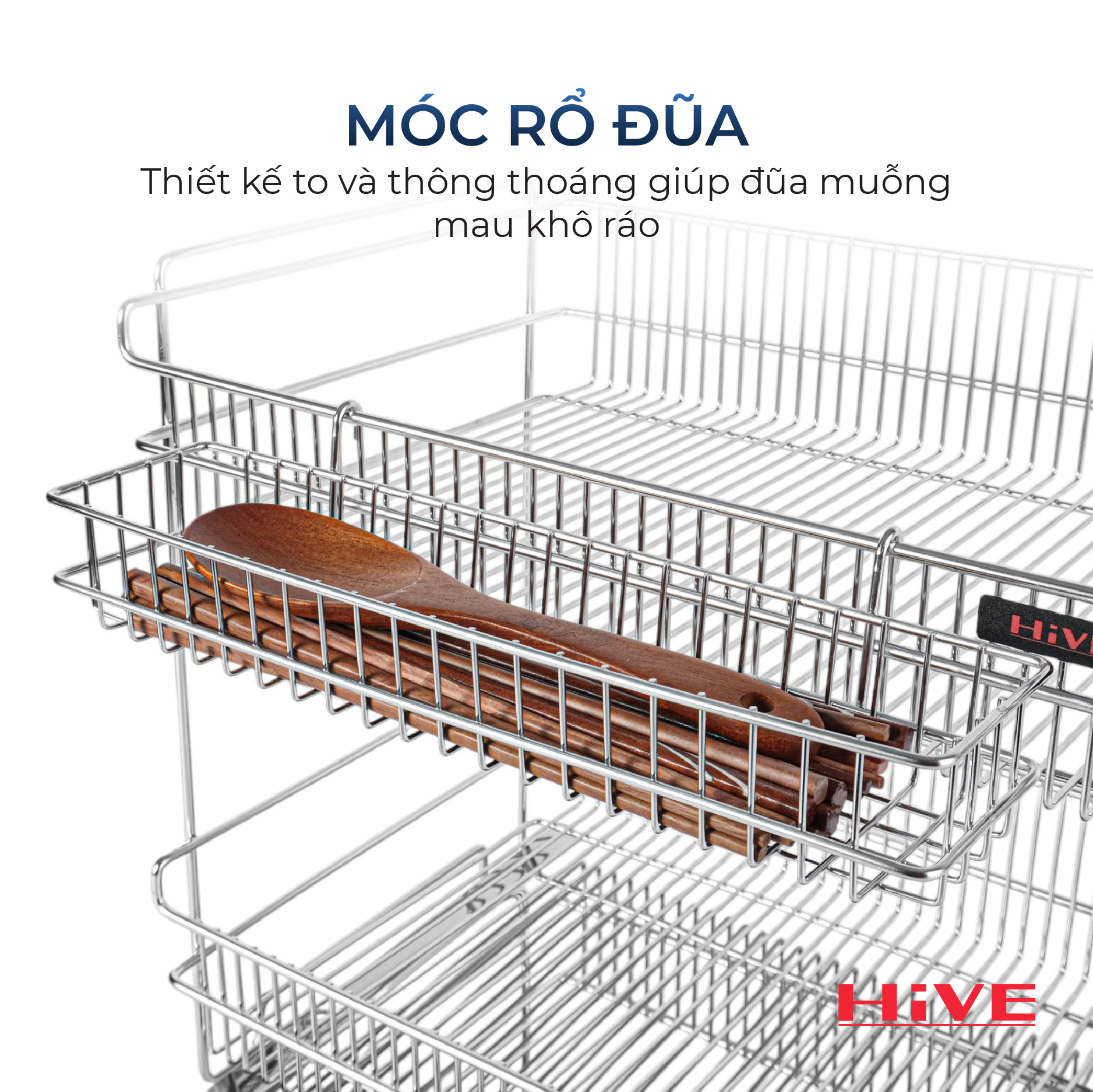 Kệ (giá) để chén bát HiVE KO 2 tầng inox 304
