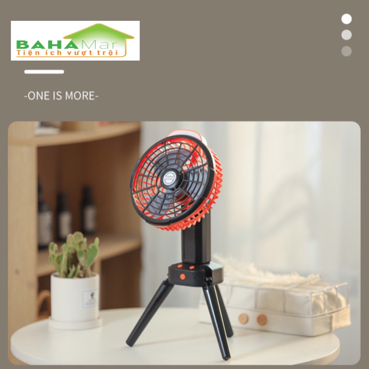 QUẠT GẬP 3 CHÂN KHÔNG CHỔI THAN - QUẠT DÃ NGOẠI ĐA NĂNG GẤP GỌN SẠC USB &quot;BAHAMAR&quot; Quạt được thiết kế hiện đại, đẹp, nhỏ gọn, có chân đế tripod giúp đứng vững hoặc móc treo lều, gập lại được, sử dụng tiện lợi