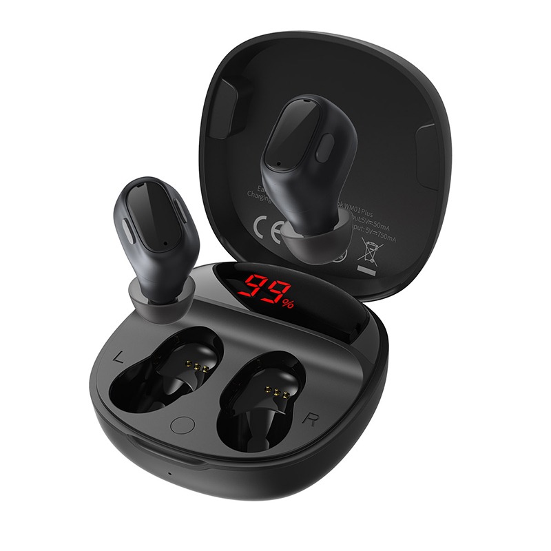 Tai nghe không dây TWS Baseus Encok True Wireless Earphones WM01 Plus (Bluetooth 5.0, Stereo Earbuds, Touch Control, Noise Cancelling) - Hàng Chính Hãng