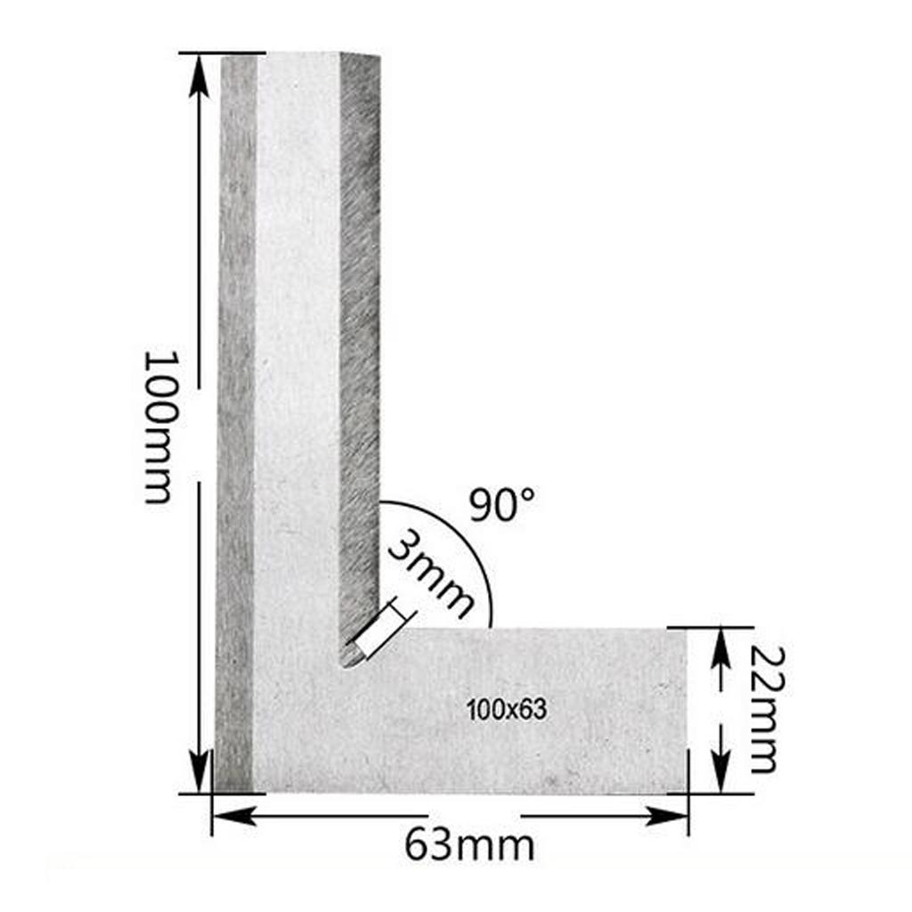 Harden Steel L Shaped 90 Degree Angle Try Square Ruler