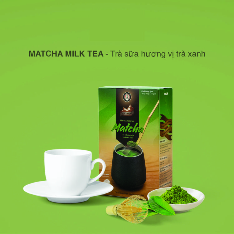 Trà Sữa Hoà Tan Instant Delight Matcha - 160g - Rexsun