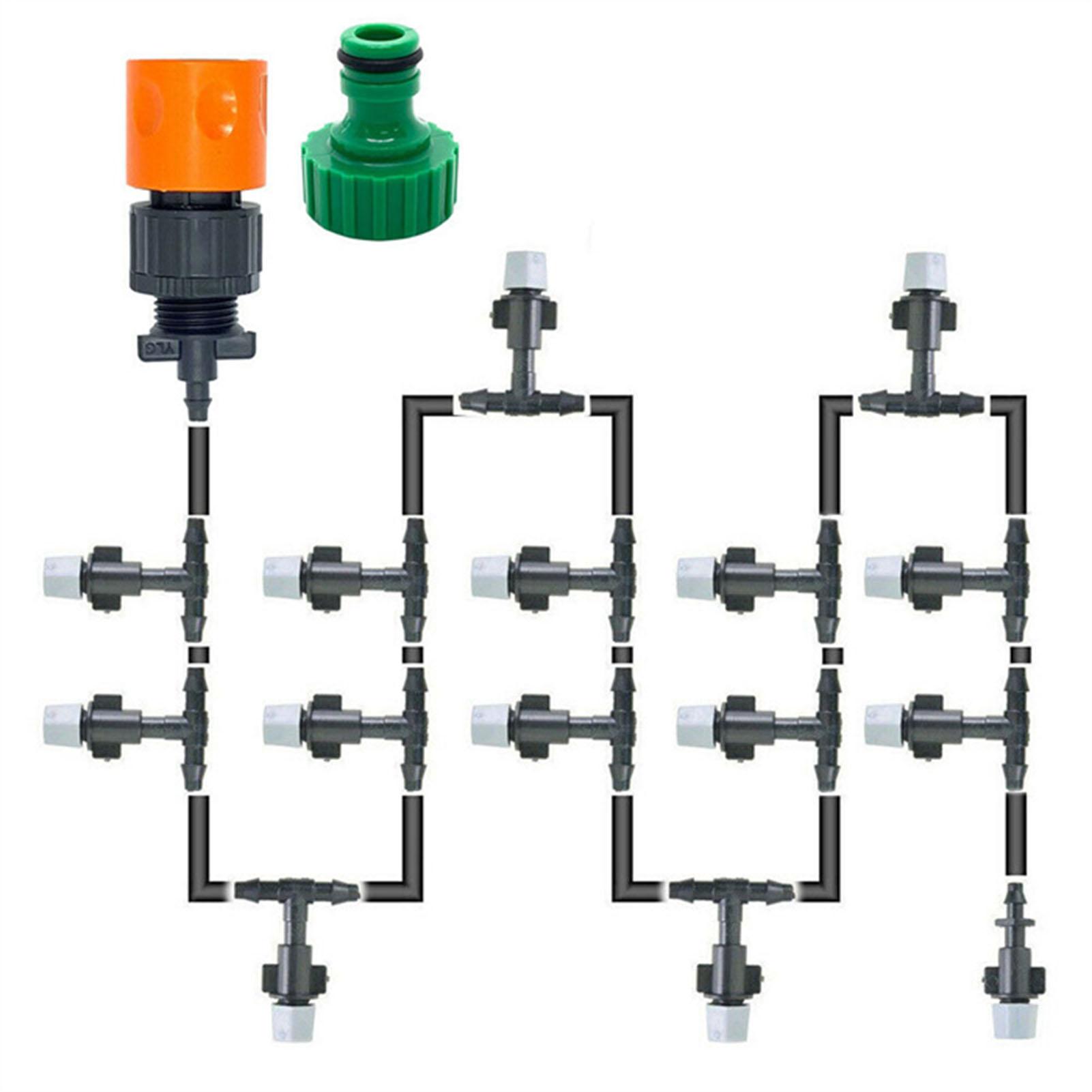 Bộ ống tưới nước nhỏ giọt 33ft, đi kèm với đầu phun sương có thể tháo rời, dễ dàng vệ sinh