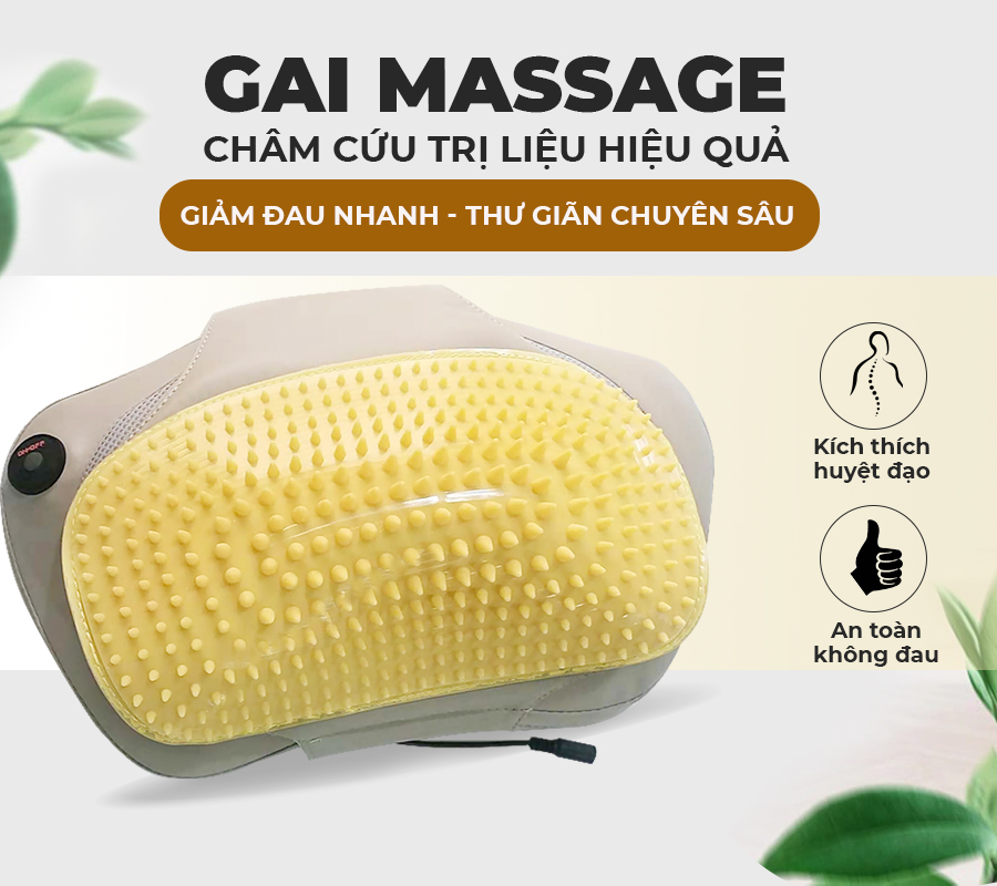 Gối massage hồng ngoại vai cổ lưng Shiatsu OKACHI JP-568