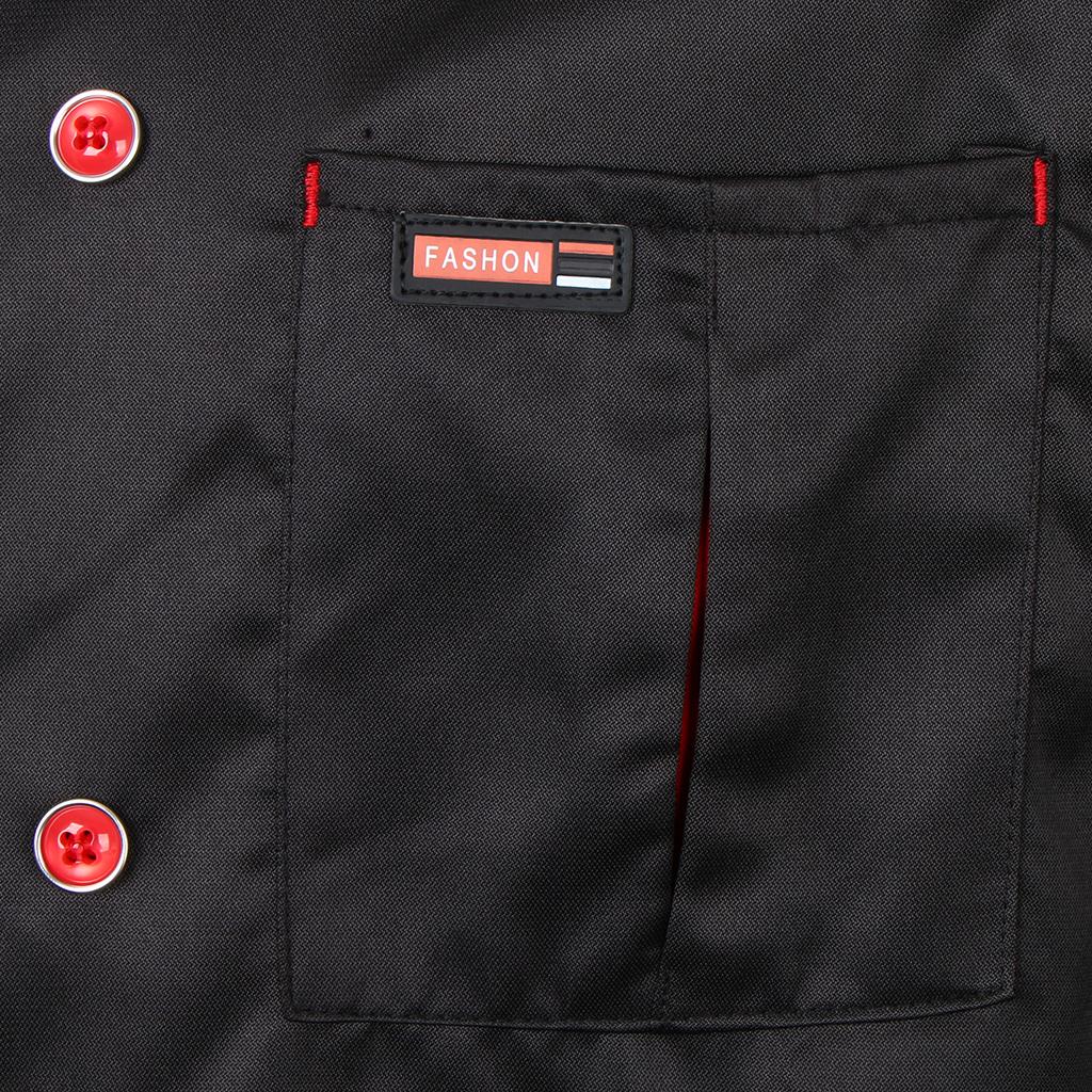 Men Women Piping Chef Jacket Coat Uniform Long Sleeve Hotel Kitchen Apparel Tops