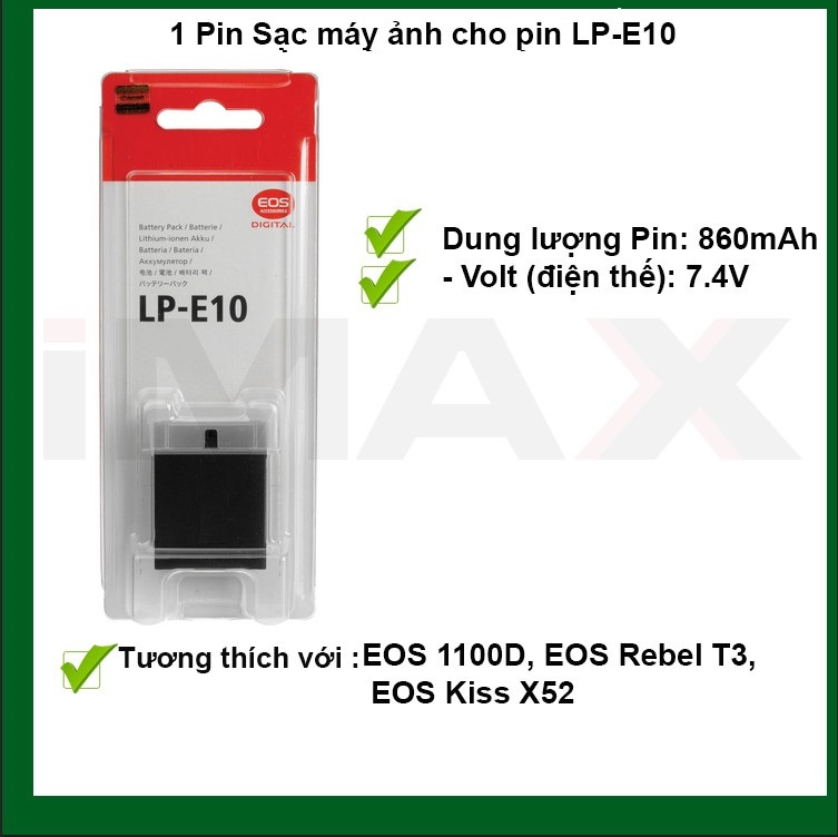 PIN THAY THẾ CHO PIN MÁY ẢNH CANON LP-E10