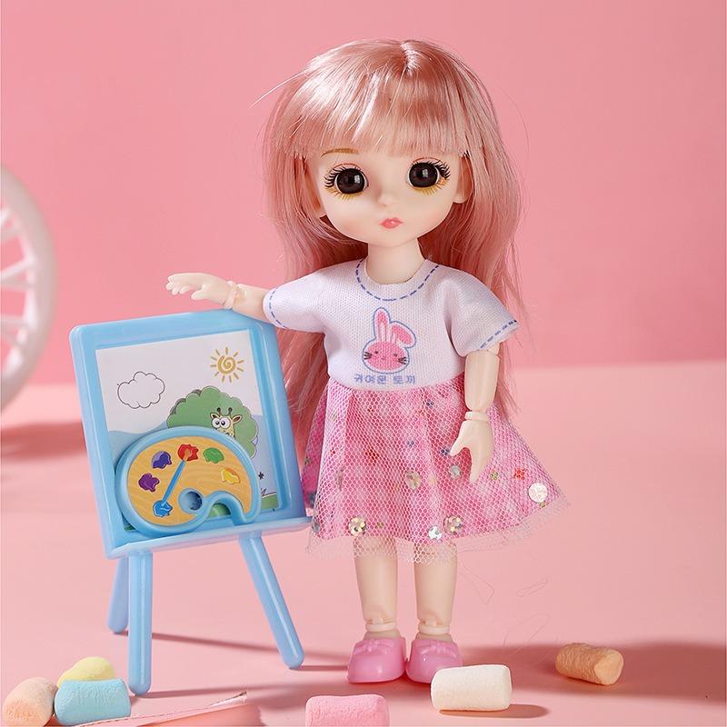 Đồ chơi búp bê 23 khớp xinh xắn cao 17cm dễ dàng cử động, đồ chơi dễ thương cho bé gái