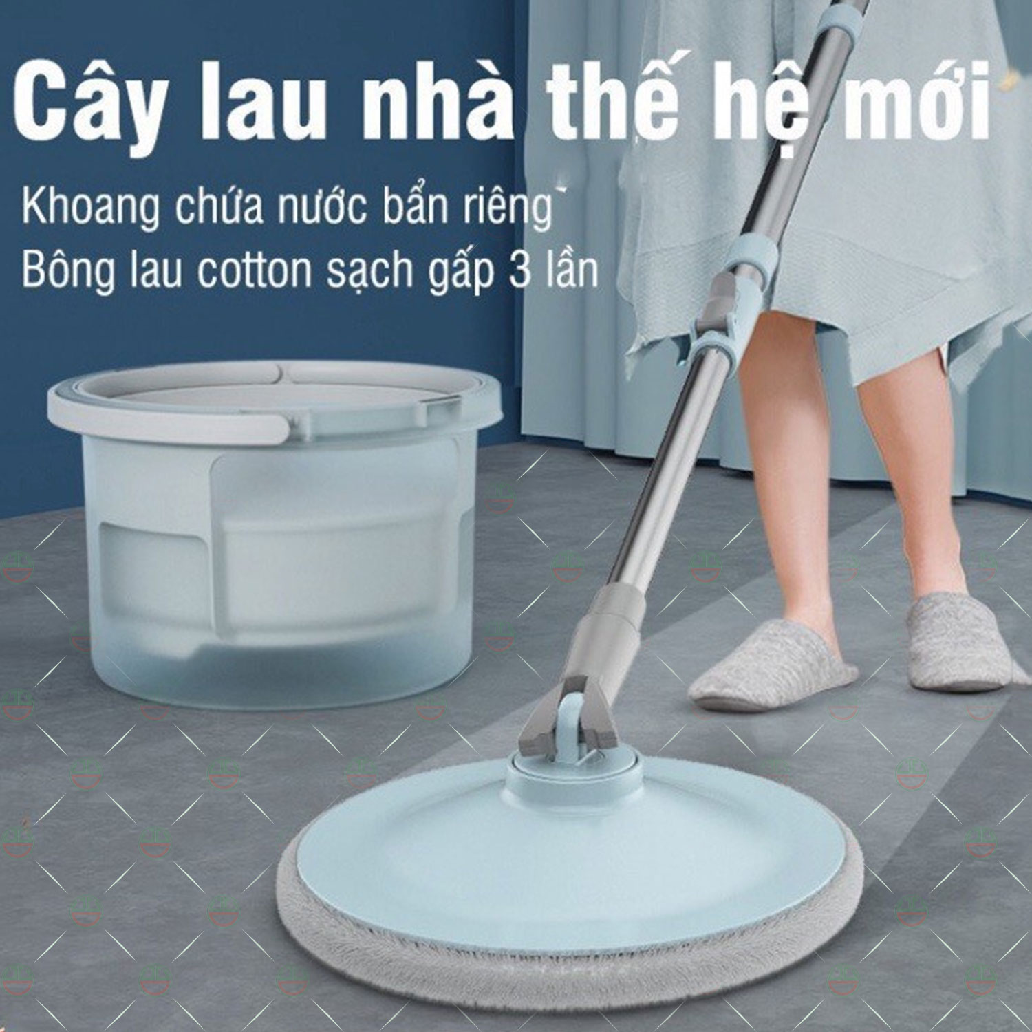 [Xịn Sò] Bộ Cây Lau Nhà Hàng Chính Hãng KhoNCC Thông Minh Cao Cấp Phiên Bản Mới - Cho Nhà Sạch Sẽ - Gọn Không Chiếm Diện Tích - KLM-BCLNK8