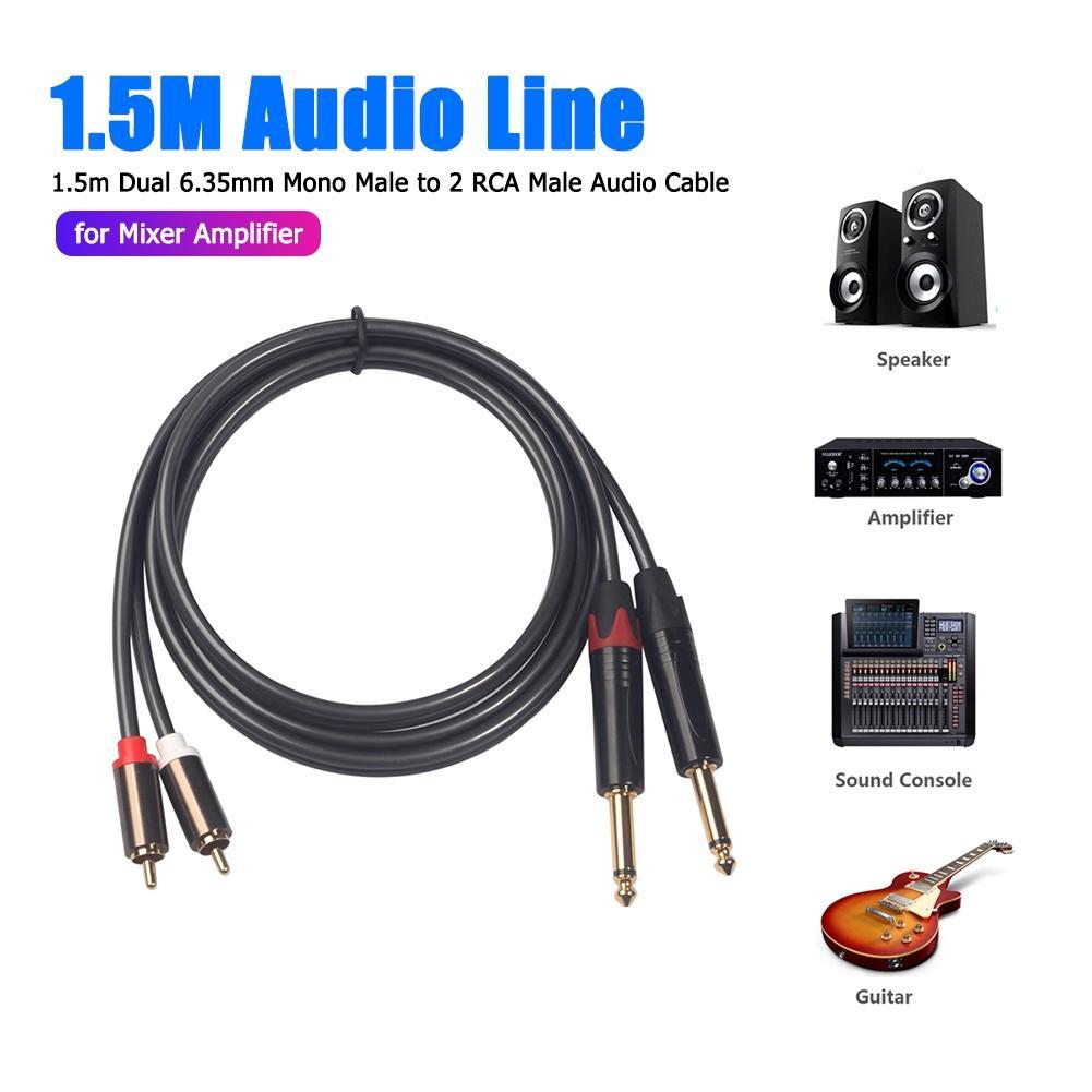 Cáp ChuyểN ĐổI Âm Thanh RCA KéP 6.35mm 1 / 4 TS Mono Sang RCA 4.9ft