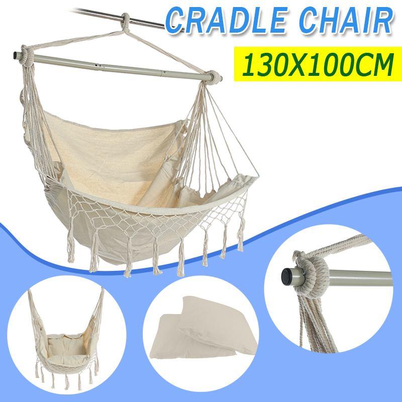 Bắc Âu Cắm Trại Vườn Võng Ghế Ngoài Trời Trong Nhà Phòng Ngủ Đơn Người Đu Treo Ghế Lười Võng Vải Ngủ Xoay