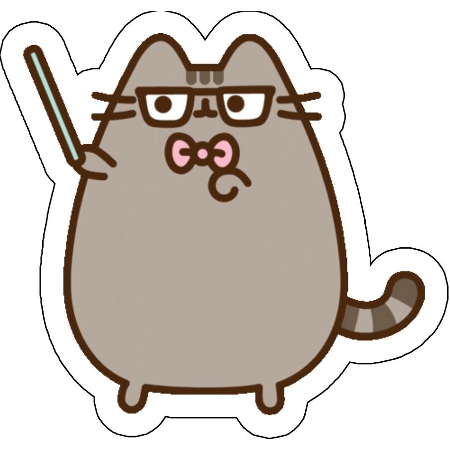 Miếng Sticker Dán Trang Trí mũ bảo hiểm, laptop, vali, xe đạp - mèo pusheen