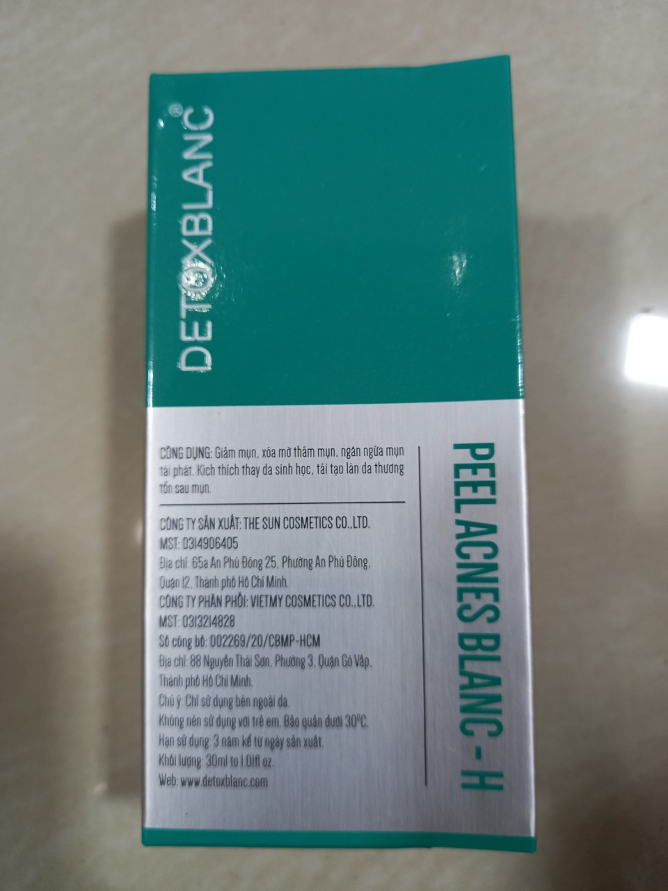 Serum hỗ trợ trị mụn Detox Blanc Peel Acnes Blanc 40ml (Serum H cho da nhiều mụn)