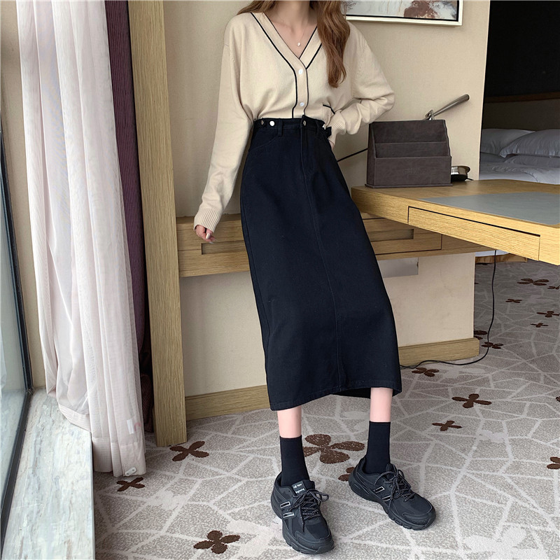 Chân váy jean dài Midi Ulzzang Quảng Châu VJD9