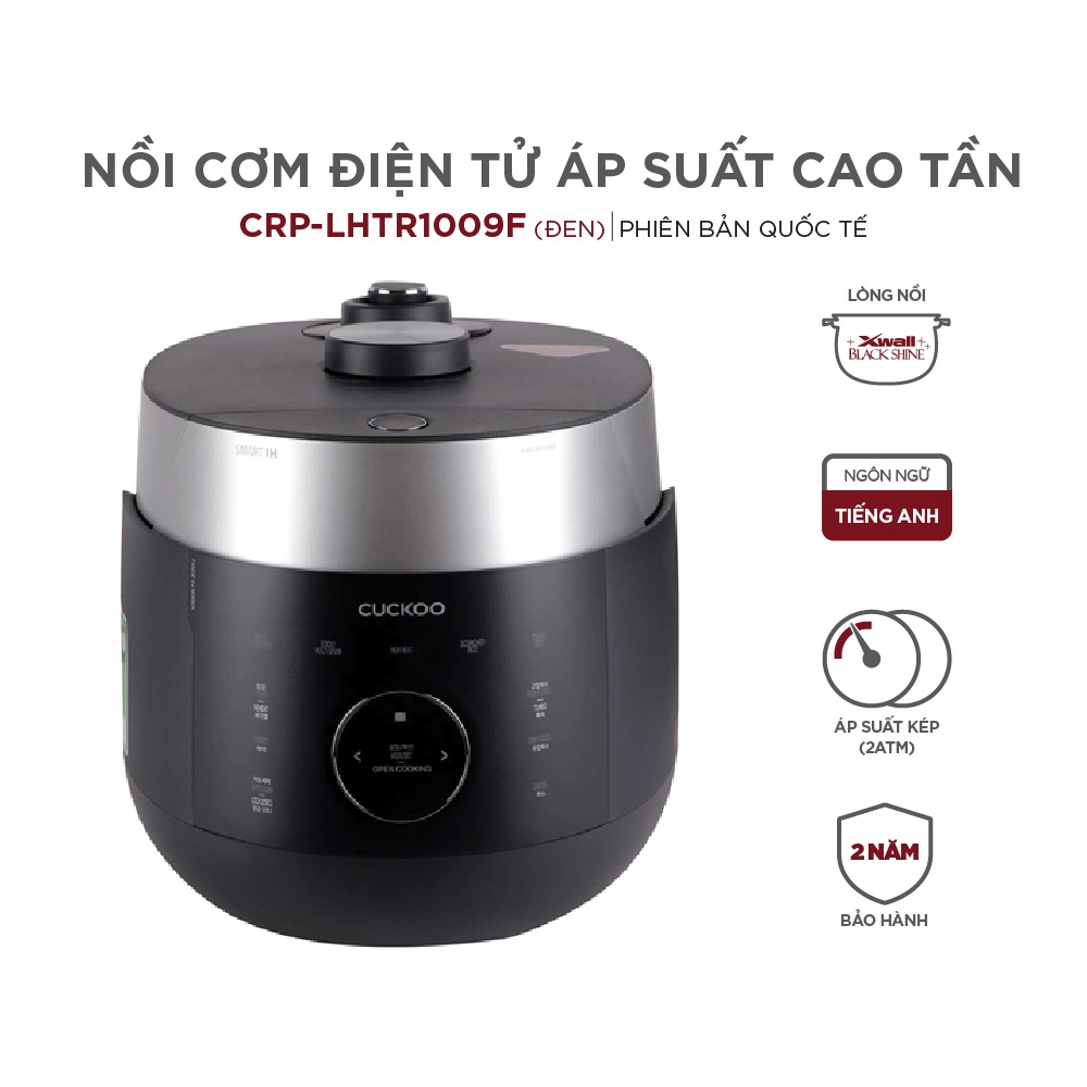 Nồi cơm điện tử áp suất cao tần Cuckoo 1.8 lít CRP-LHTR1009F - Phiên bản Quốc tế - Hàng chính hãng