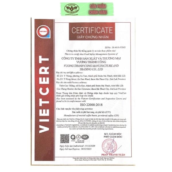 Cà phê rang mộc đặc biệt Vương Thanh Công, cà phê thơm ngon, hậu ngọt, quy trình hữu cơ tại Dak Lak