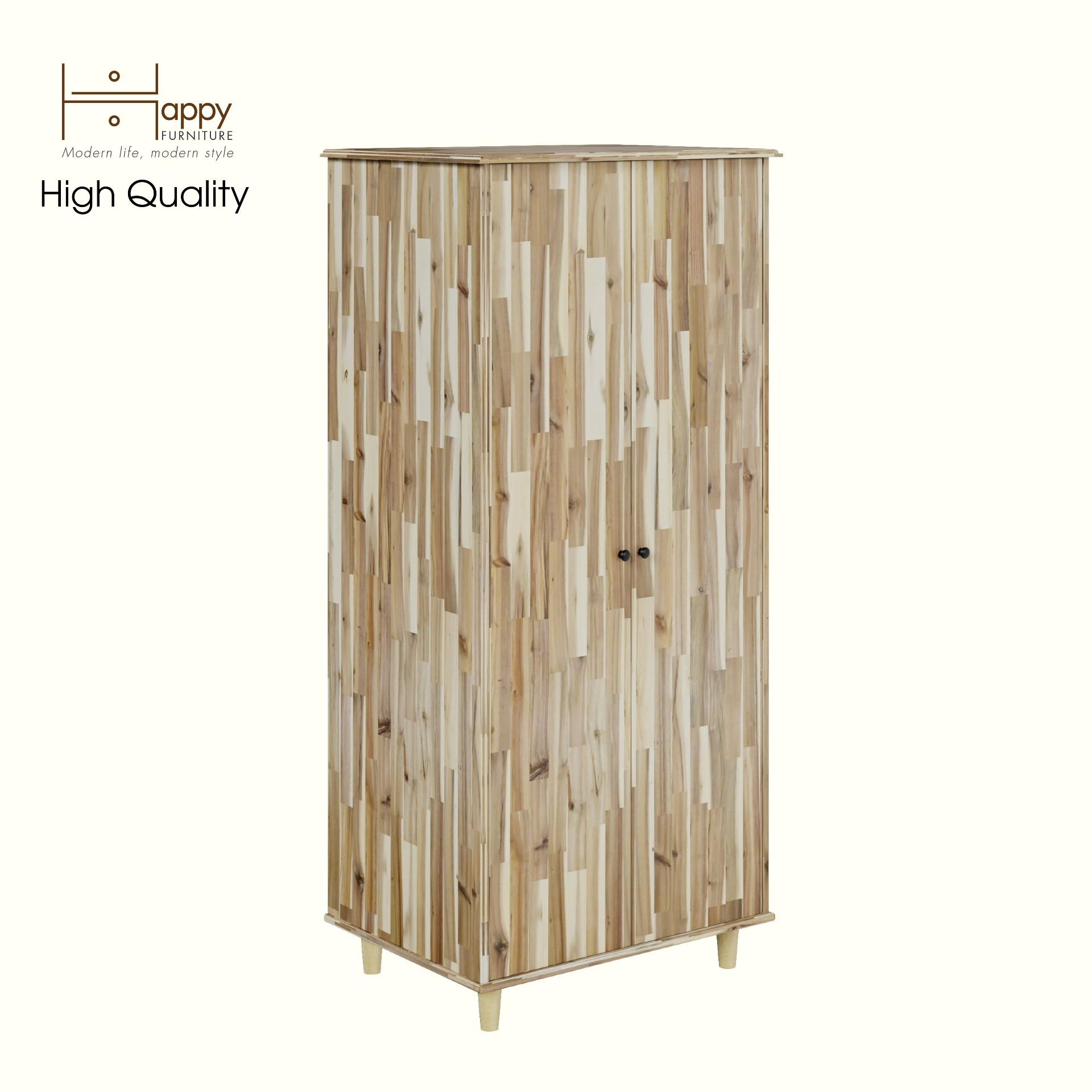 HAPPY FURNITURE , Gỗ tự nhiên , Tủ quần áo 2 cửa mở - FARAH , TCM_194 , 80x59x176cm