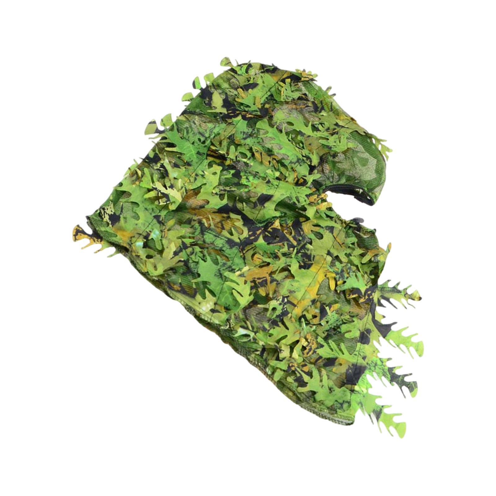2x 3D Leafy Camouflage Face Mask Hunting Mesh Face Cover Hunting Gear