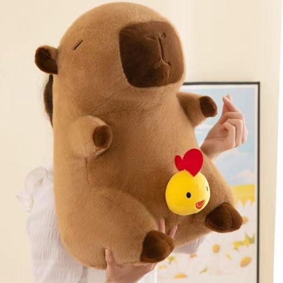 Thú nhồi bông capybara ciu gà đáng yêu - Size từ 35cm đến 65cm - Quà tặng gấu bông capybara có ciu hình gà kéo ra được