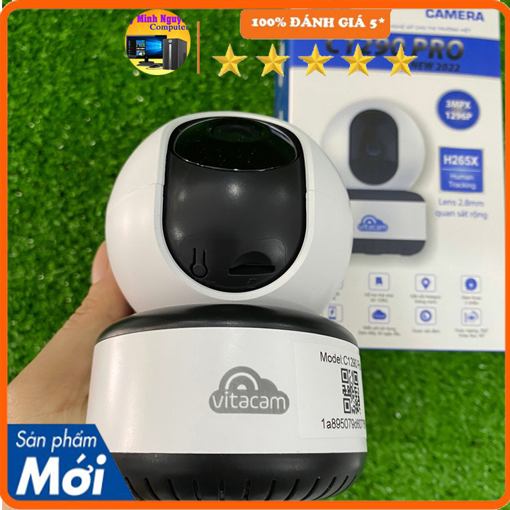 Camera IP Wifi 3.0MP VITACAM C1290 Pro, Xoay 360, chuẩn ULTRA HD - Hàng chính hãng