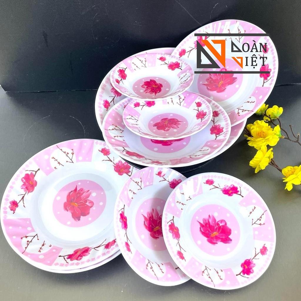 Dĩa MECA SÂU LỒNG - HÀNG VIỆT NAM CHẤT LƯỢNG CAO, hoa văn sang trọng NHIỀU SIZE , MÀU HỒNG