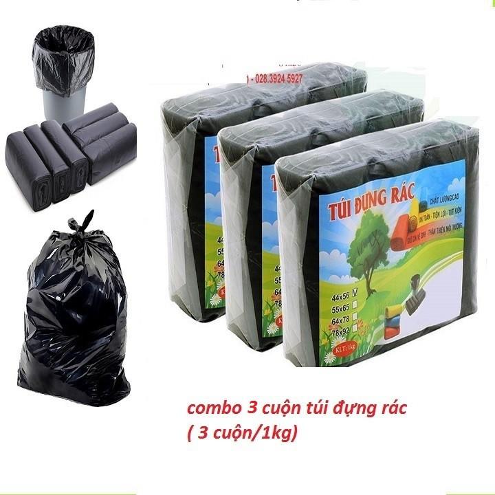 Set 3 cuộn túi đựng rác tự hủy sinh học 1 kg