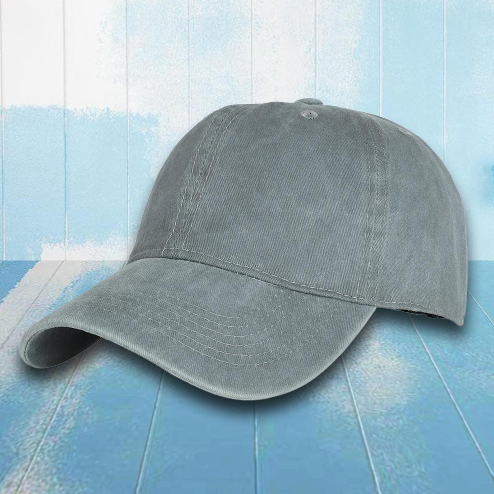 Fashion Baseball Cap Washed Cotton Hat Adjustable Plain Dad Men Hat Black