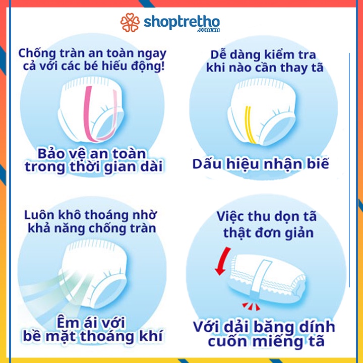 Tã dán cao cấp Moony Newborn 90 miếng Nhật Bản