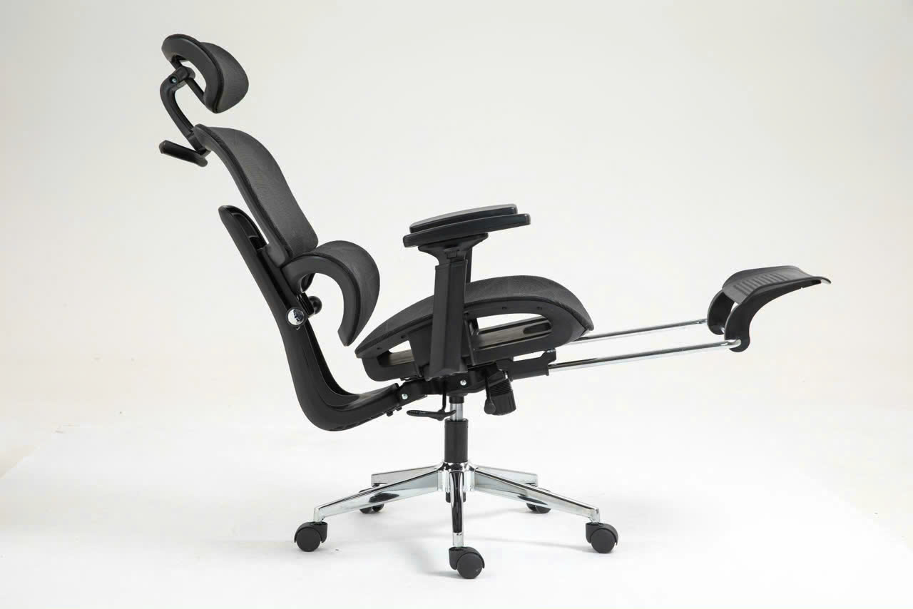 Ghế Công Thái Học Văn Phòng New Beginning NB900 – Ghế Xoay Lưng Lưới, Kèm Tựa Đầu, Tay Đa Năng